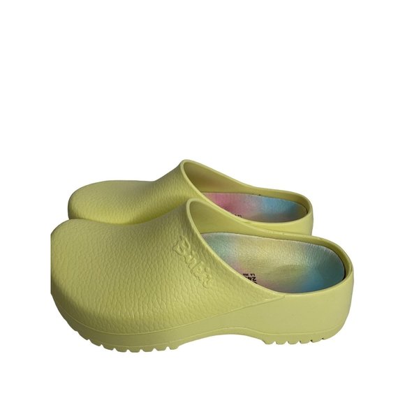 Birkenstock Super Birki Womens Yellow Popcorn Vegan Clogs Mules EU 37 US 6 NEW - Picture 3 of 7